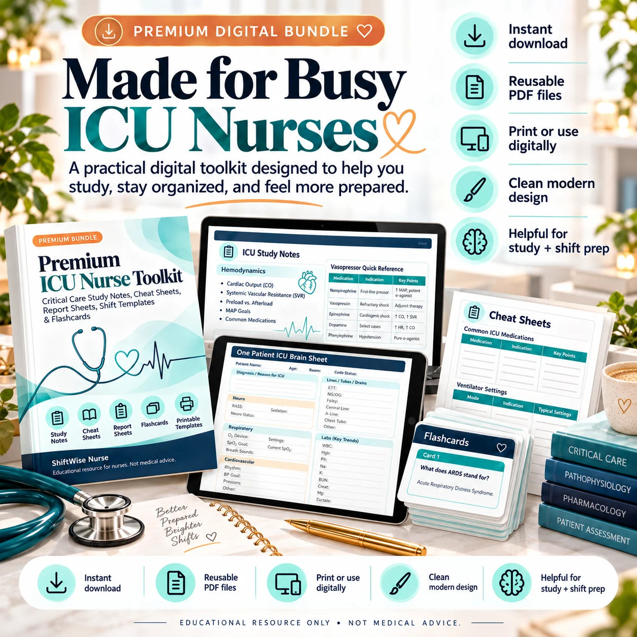 Premium ICU Nurse Toolkit Bundle